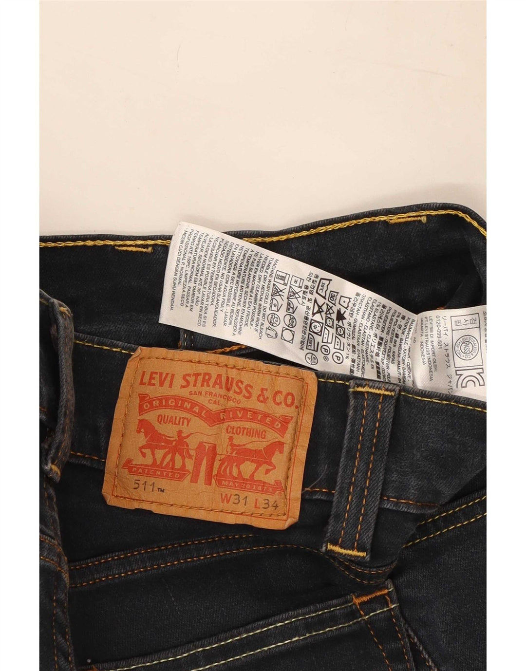 Blugi pentru bărbați Levi's 511 Slim W31 L31 Bumbac bleumarin