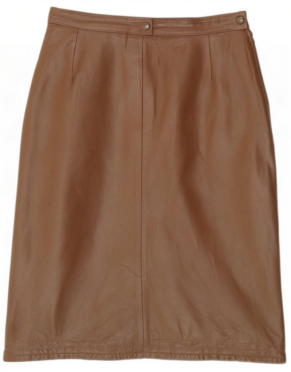 Fusta din piele vintage pentru femei cu talie înaltă IT 46 Large W28 Brown