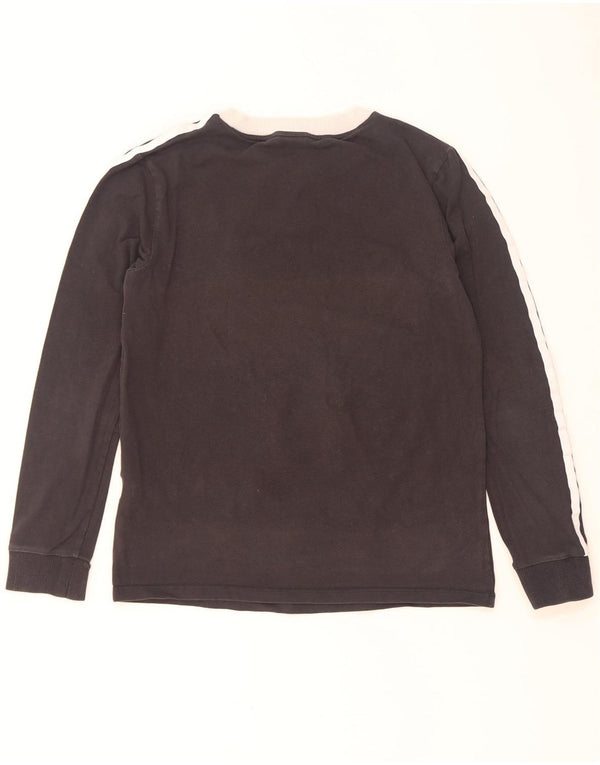 Top pentru femei Adidas cu mânecă lungă UK 10 mic, negru, color block, bumbac