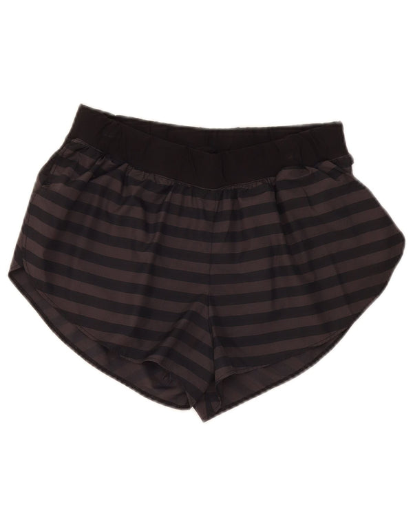 Pantaloni scurți sport pentru damă Adidas Loose Fit UK 8 Poliester cu dungi gri mici