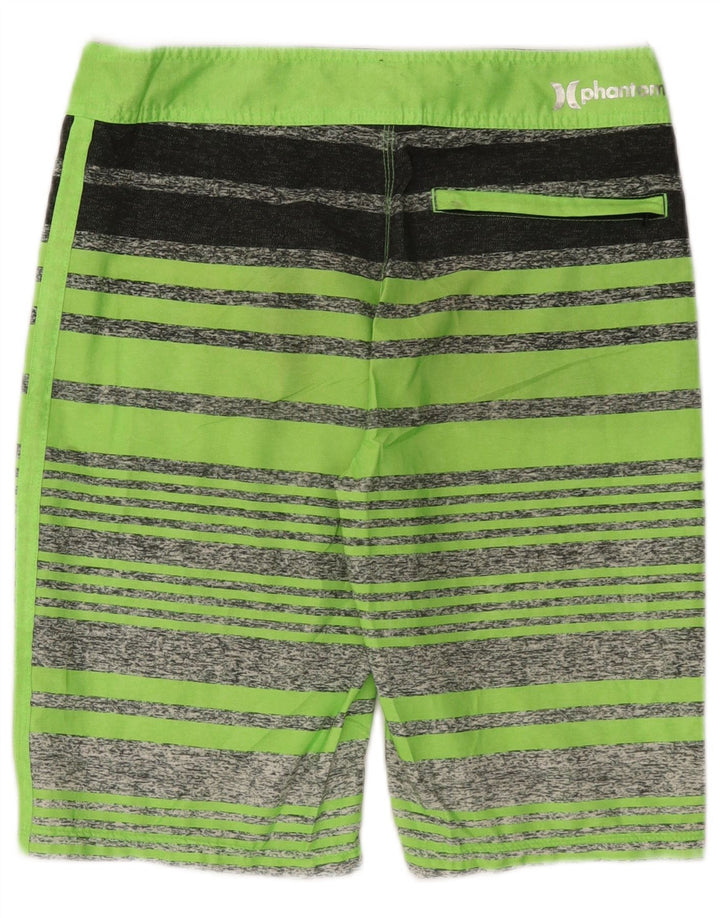Pantaloni scurți de înot grafic pentru bărbați Hurley, poliester cu dungi verzi mici