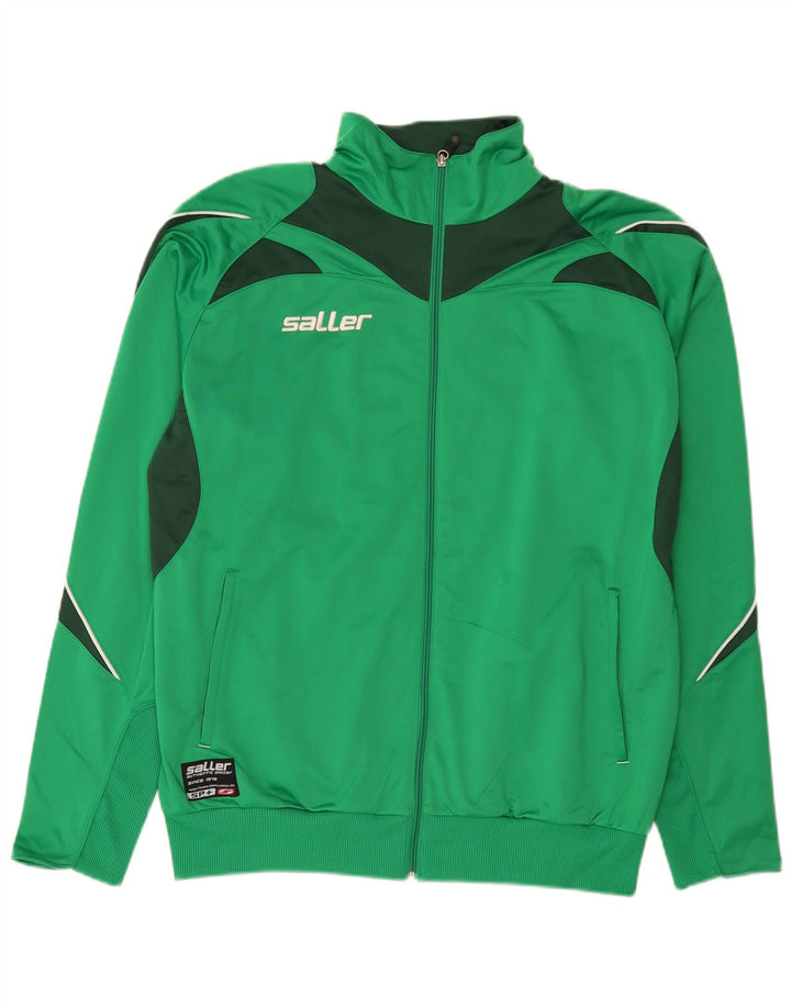Jachetă de trening grafică pentru bărbați Saller XL, verde, poliester color bloc