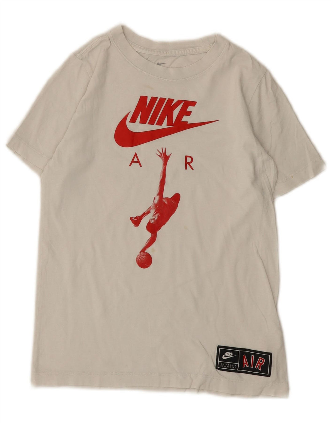 Tricou grafic Nike pentru băieți Top 10-11 ani Bumbac alb mediu