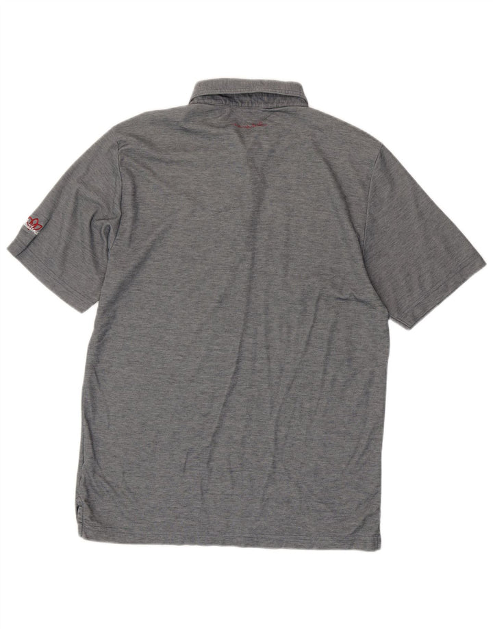 Tricou polo pentru bărbați Travis Mathew, bumbac cu dungi gri mediu