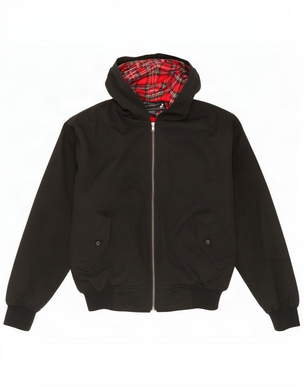 Bomber vintage pentru bărbați cu glugă UK 36 Poliester negru mic