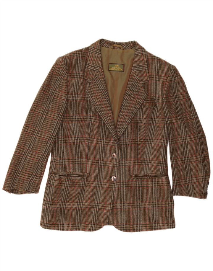 Jachetă Blazer pentru femei Herno Donna IT 44 Lână Maro Mediu Houndstooth