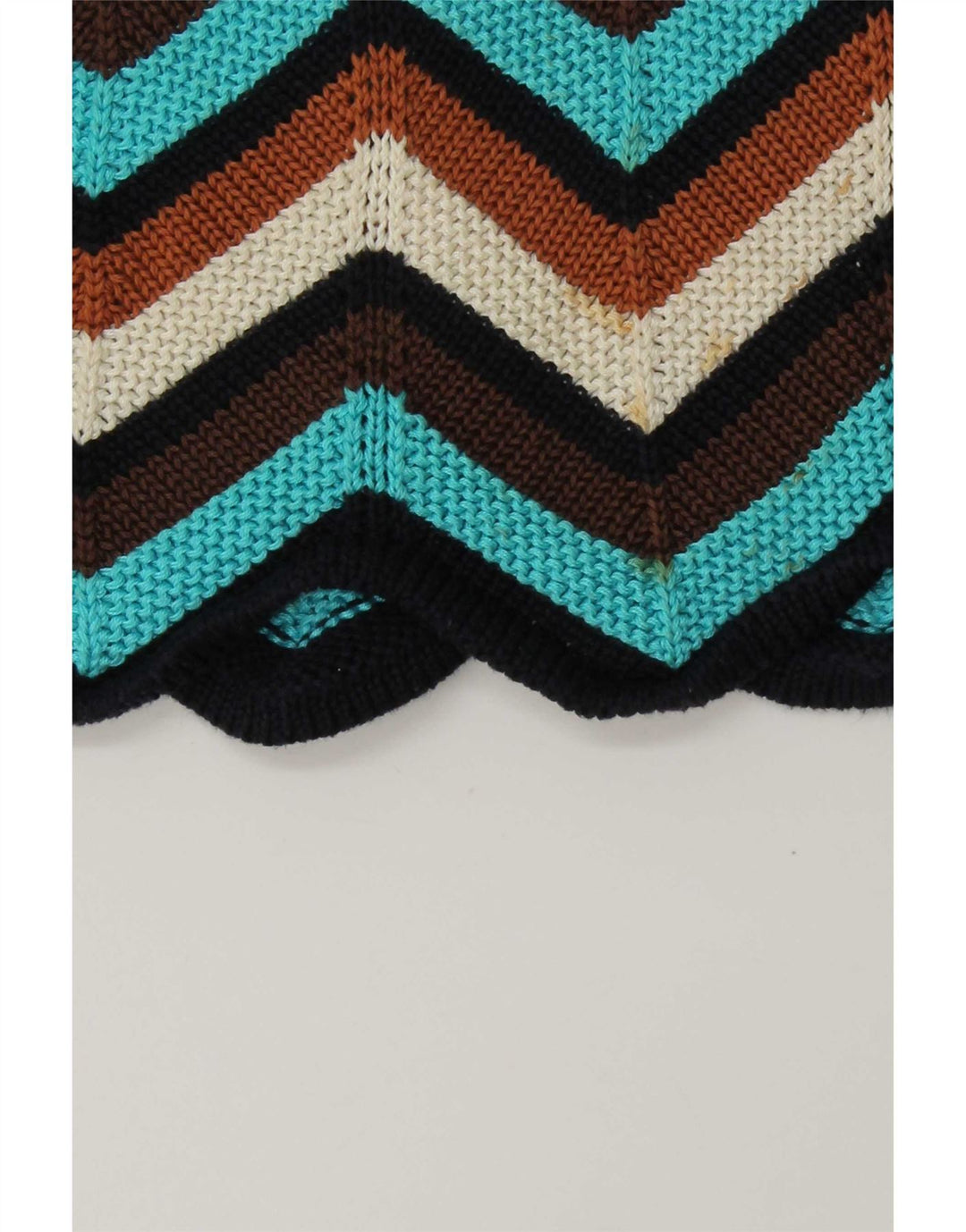 Rochie vintage cu pulover din tricot pentru femei UK 12 Medium Multicolore Chevron