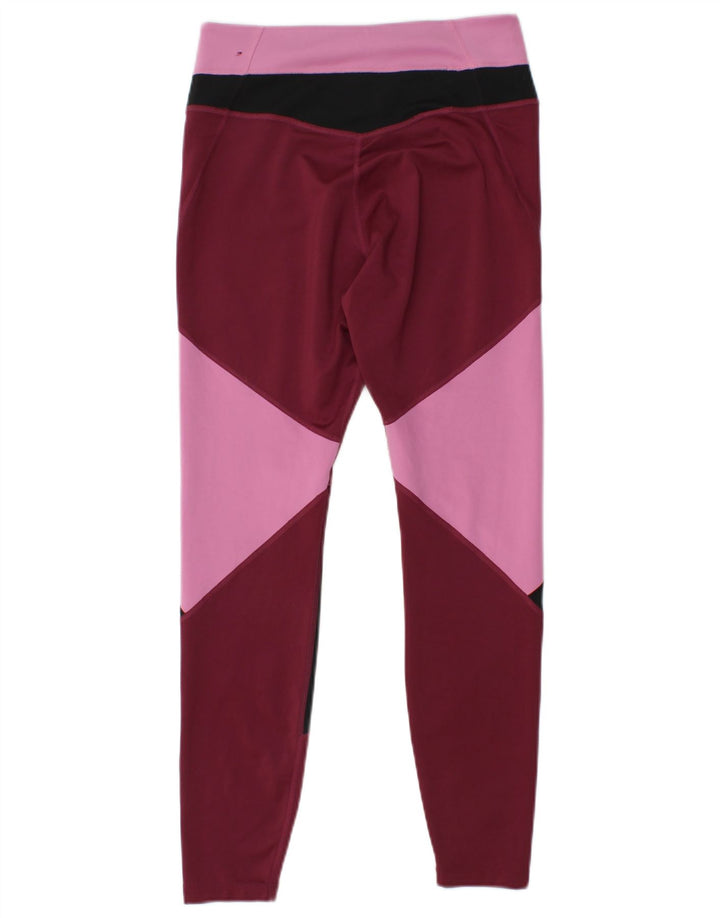 Leggings Dri Fit NIKE pentru femei UK 14 Medium Burgundy Poliester color bloc