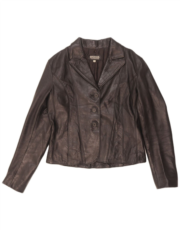 Geacă de piele vintage pentru femei IT 46 Large Black