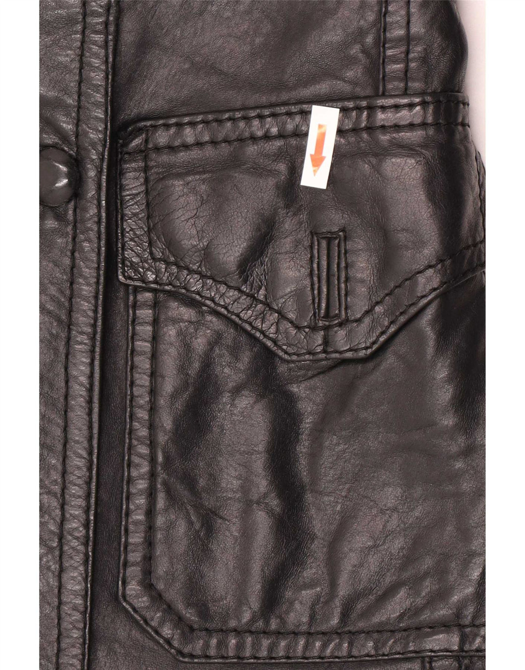 Jachetă de piele vintage pentru femei dublu piept UK 8 Small Black