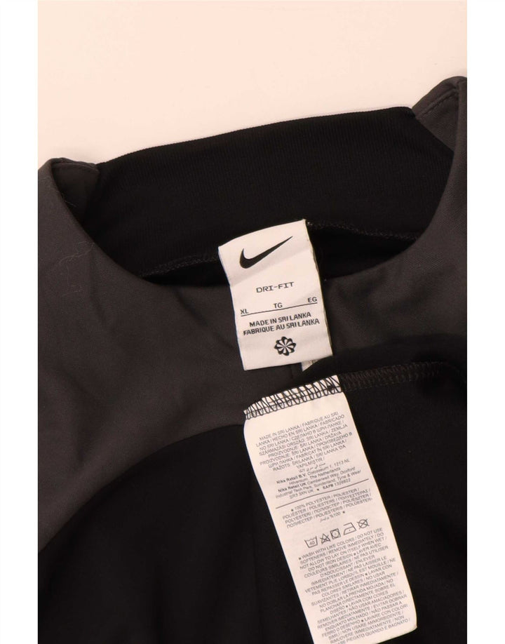 Nike pentru bărbați Dri Fit Top cu mânecă lungă XL, negru, color block