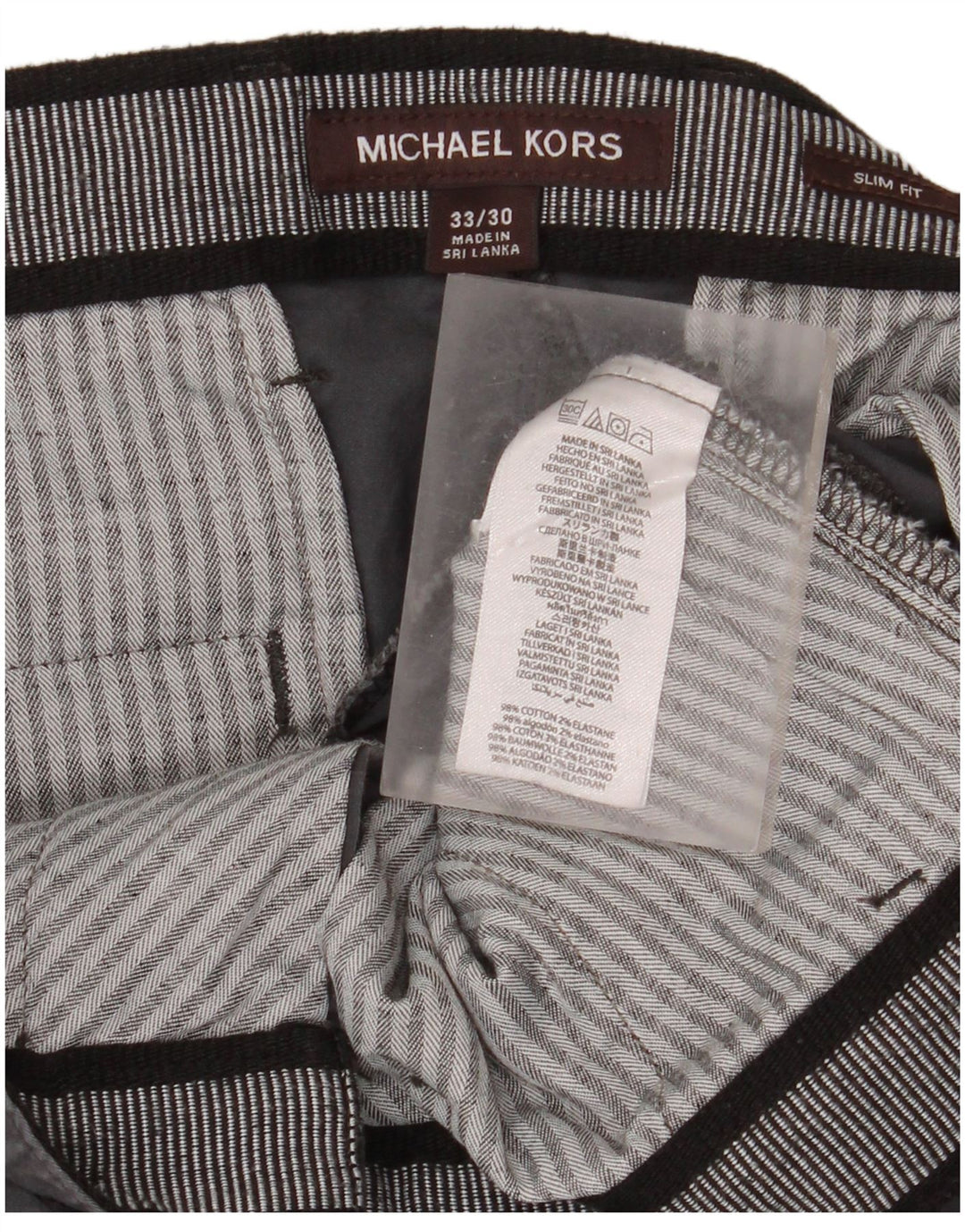 Pantaloni scurți chino pentru bărbați Michael Kors Slim Fit W30, bumbac gri mediu