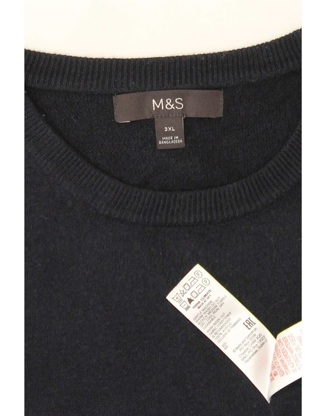 Pulover pentru bărbați Marks & Spencer, cu gât crew, 3XL, acrilic, albastru bleumarin