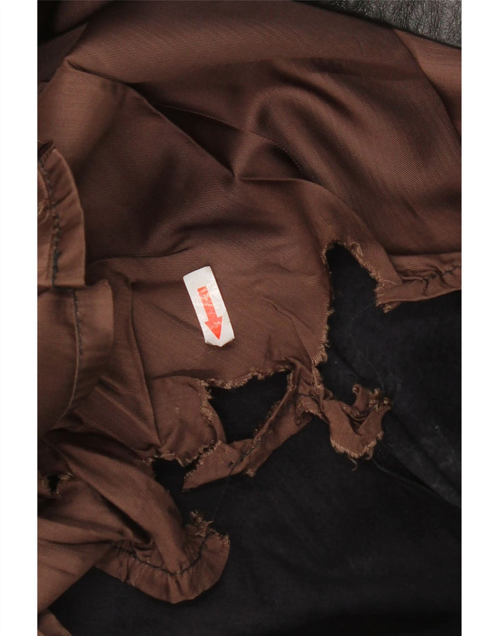 Fusta din piele vintage pentru femei IT 52 2XL W32 Negru