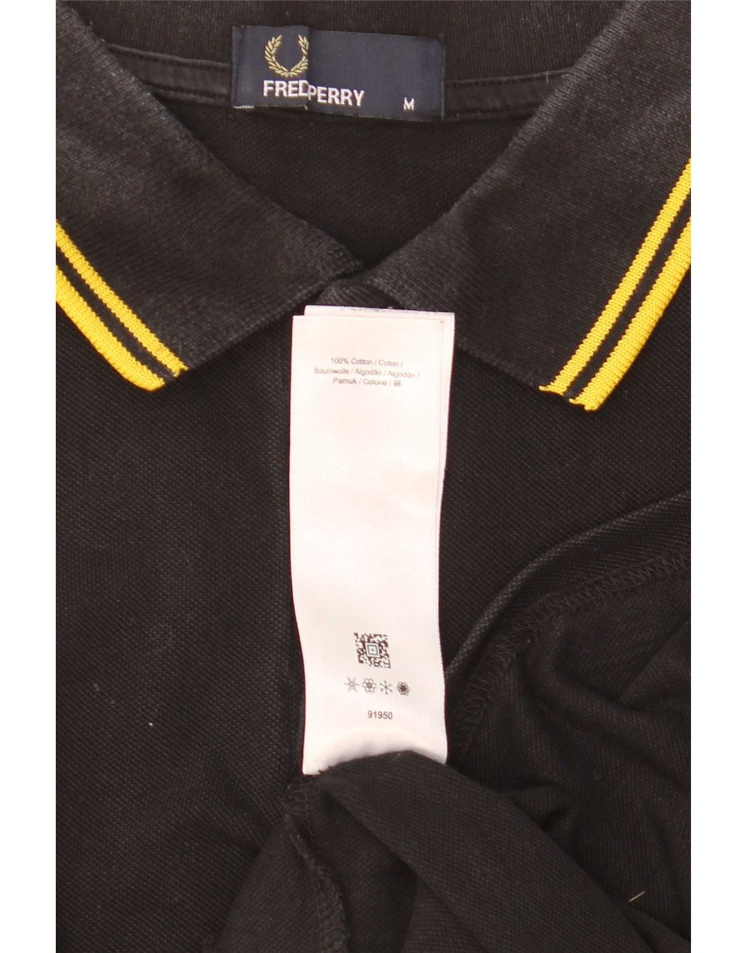 Cămașă polo Fred Perry pentru bărbați, bumbac cu dungi negre medii