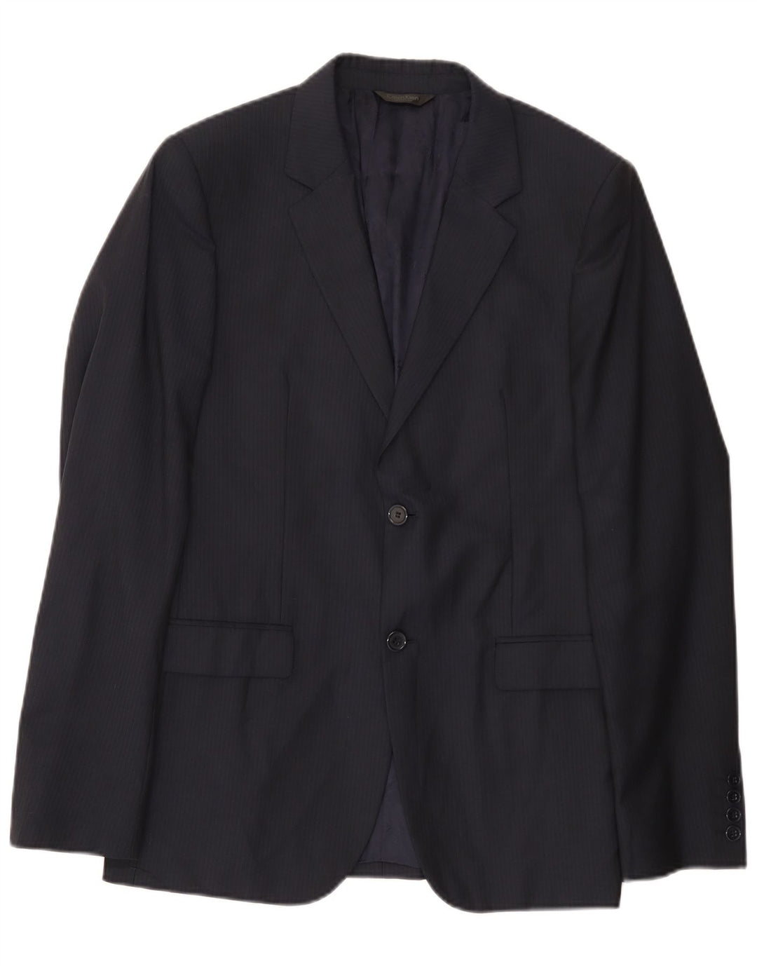 Jachetă Blazer pentru bărbați Calvin Klein cu 2 nasturi IT 48 Medium bleumarin cu dungi