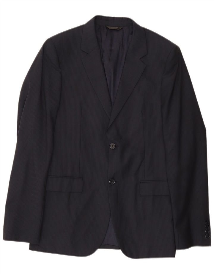 Jachetă Blazer pentru bărbați Calvin Klein cu 2 nasturi IT 48 Medium bleumarin cu dungi