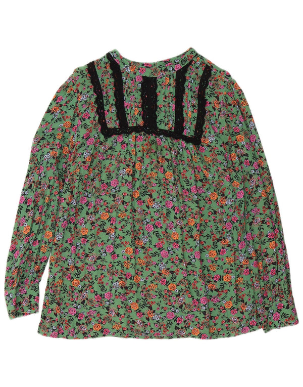 Bluză cu mânecă lungă pentru femei Monsoon Top UK 16 Mare, verde, florală, viscoză