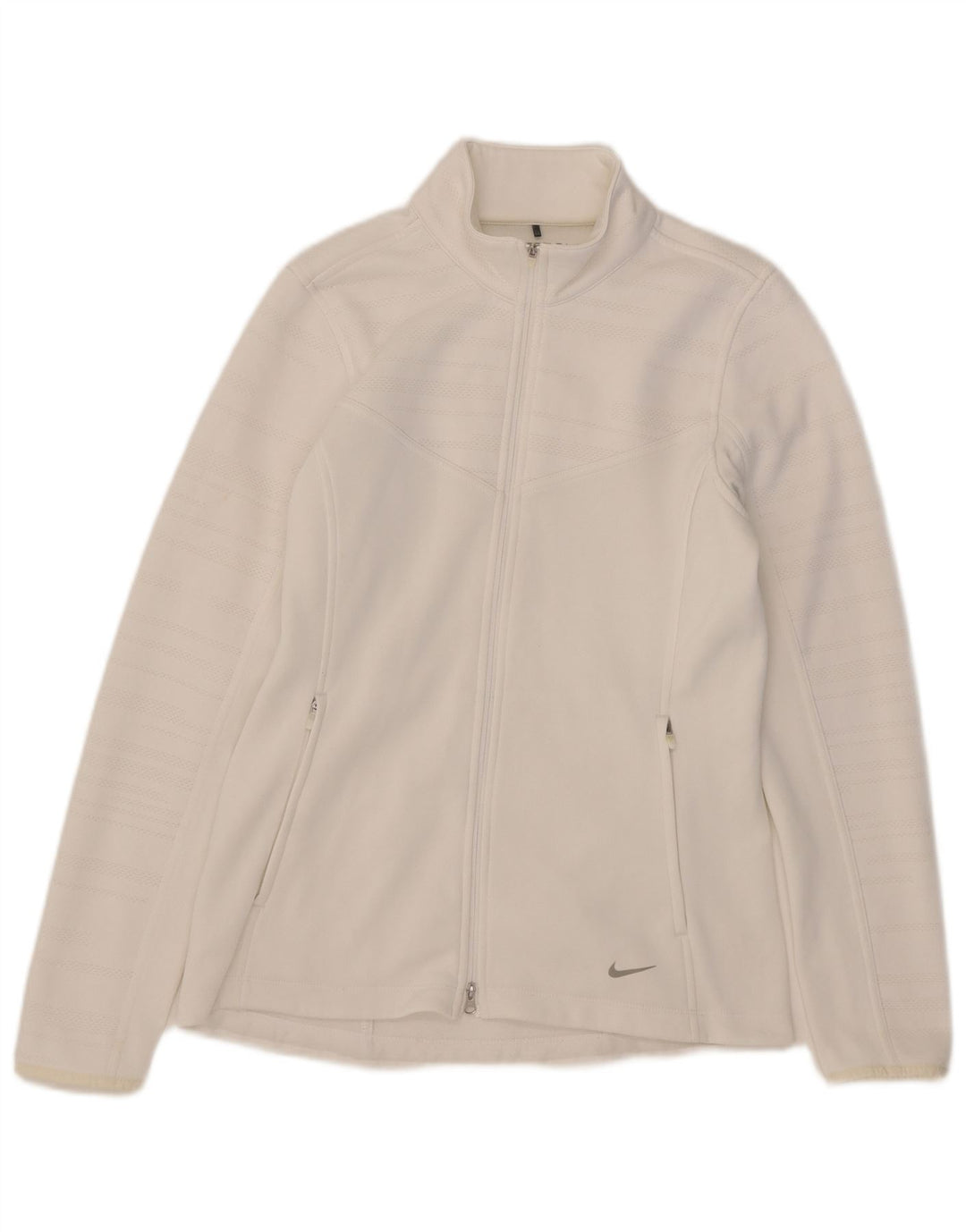 Jachetă de top pentru trening Nike Therma-Fit pentru femei UK 12 Poliester alb mediu
