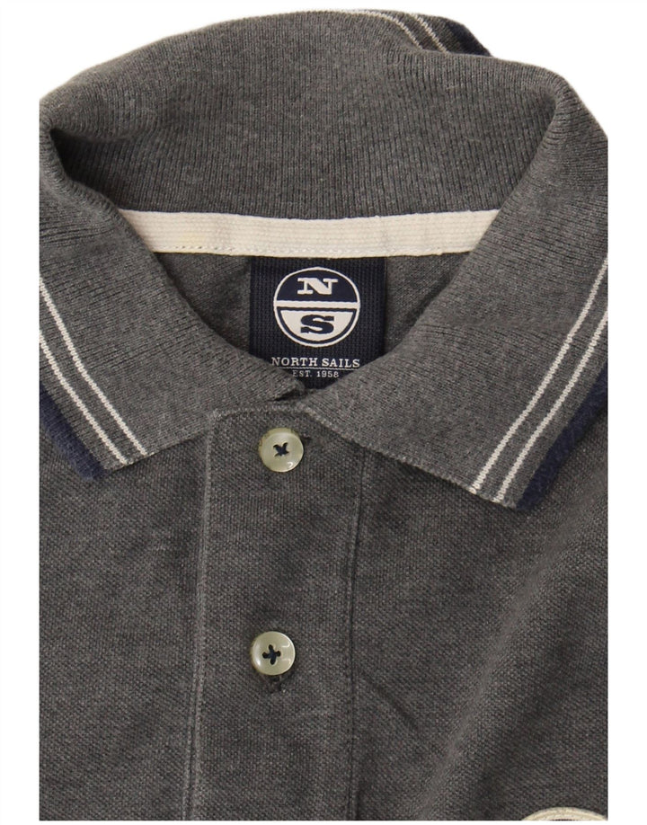 Tricou polo North Sails pentru bărbați, bumbac gri mediu
