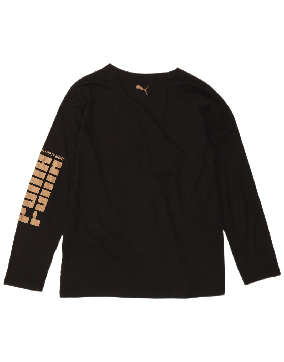 Top grafic PUMA pentru fete cu mânecă lungă 15-16 ani XL bumbac negru