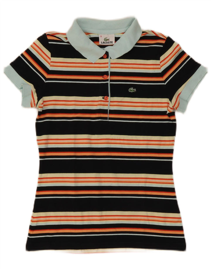Tricou polo Lacoste pentru femei Mărimea 38 Bumbac cu dungi negre medii