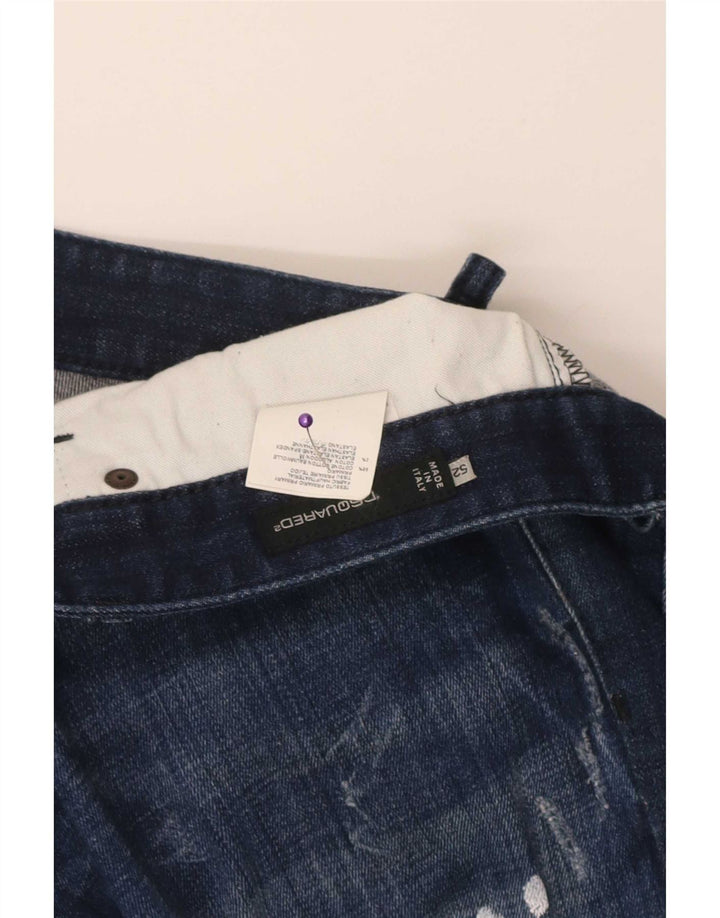 Dsquared2 Blugi subțiri învechiți pentru femei IT 52 2XL W36 L29 Albastru Bumbac