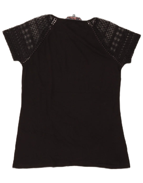 SUPERDRY Tricou pentru femei Top UK 10 Small Black Bumbac