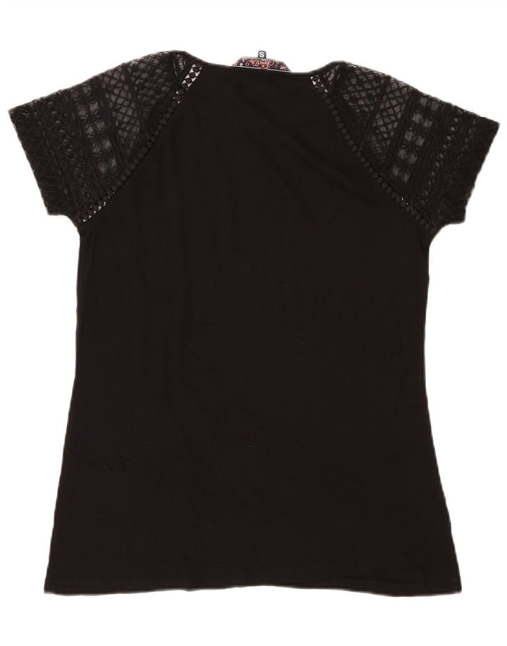 SUPERDRY Tricou pentru femei Top UK 10 Small Black Bumbac
