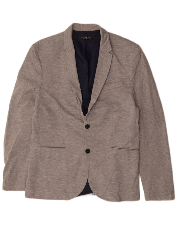 Blazer pentru bărbați Zara, cu 2 nasturi, UK 42 XL Poliester gri