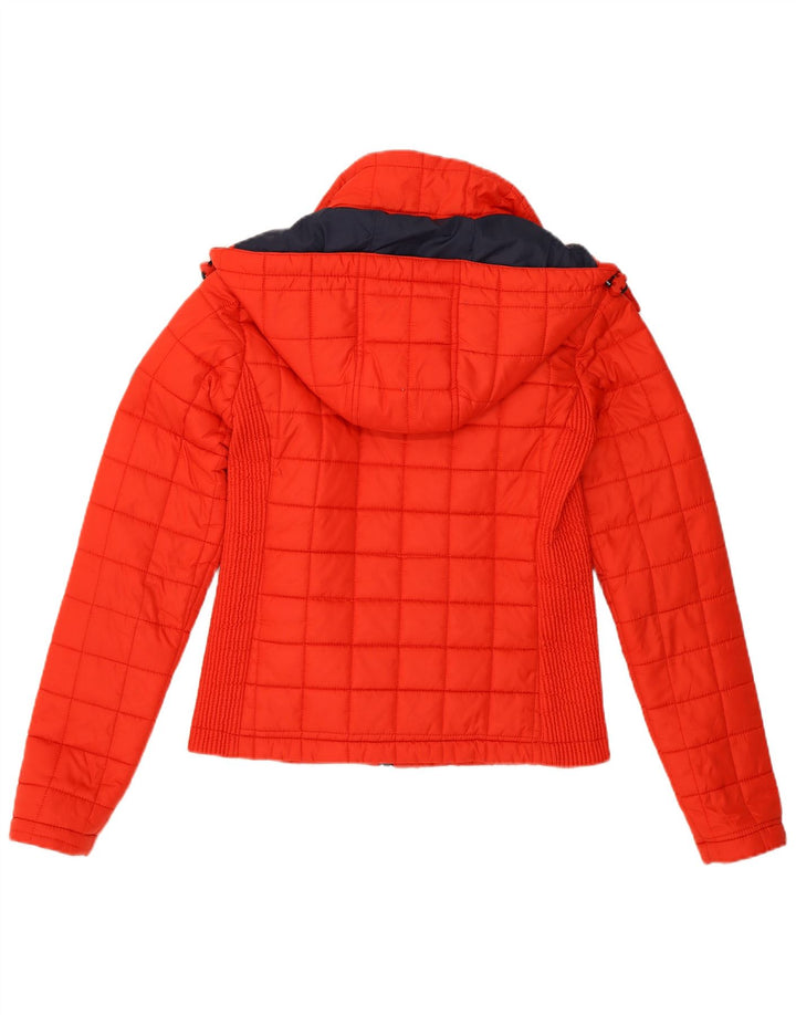 Jachetă căptușită cu glugă Superdry pentru femei UK 8 Small Red Poliester