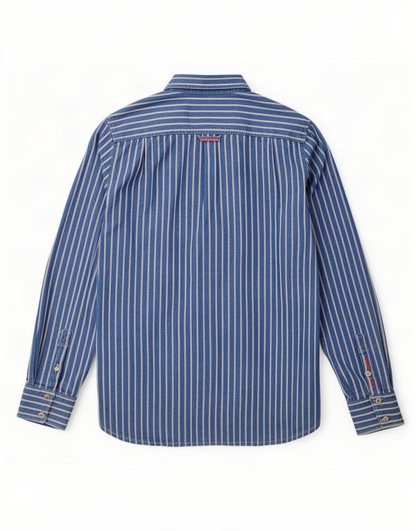 Cămașă pentru bărbați Superdry 2XL, bumbac cu dungi albastre