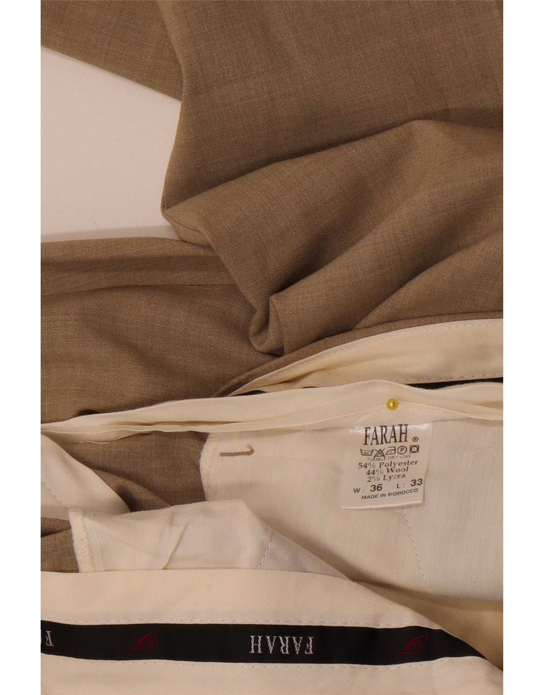 Farah Pantaloni drepți pentru bărbați L36 L29 poliester bej
