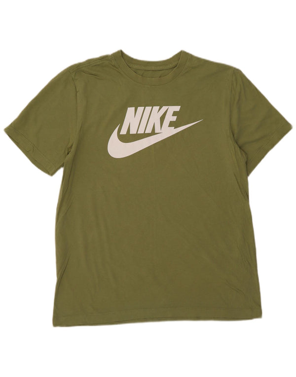 Tricou grafic Nike pentru bărbați Top din bumbac verde mediu