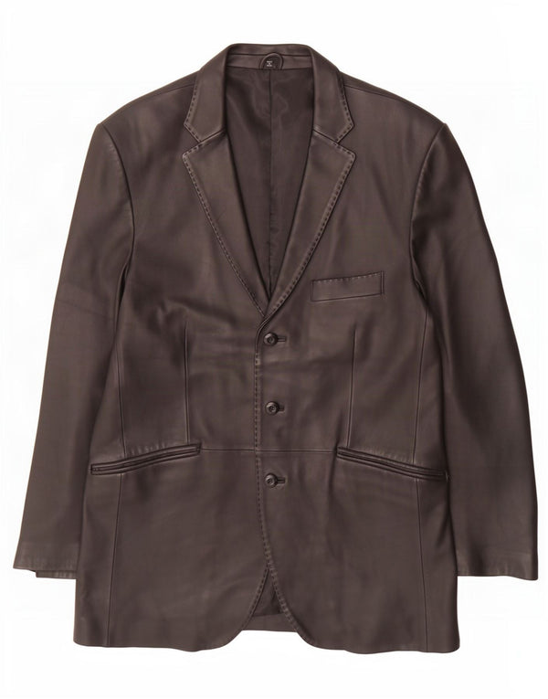 Jachetă pentru bărbați Ben Sherman din piele cu 3 nasturi, UK 40, mare, neagră