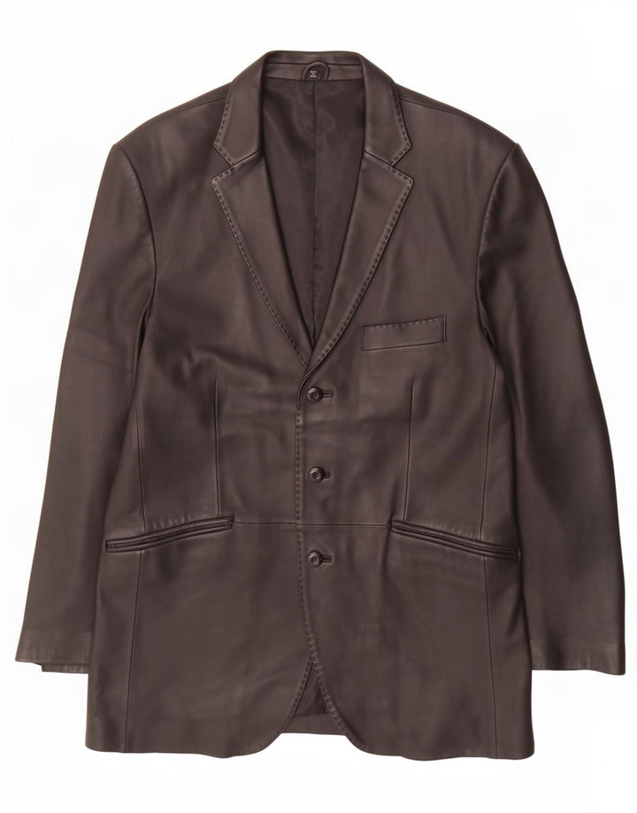 Jachetă pentru bărbați Ben Sherman din piele cu 3 nasturi, UK 40, mare, neagră