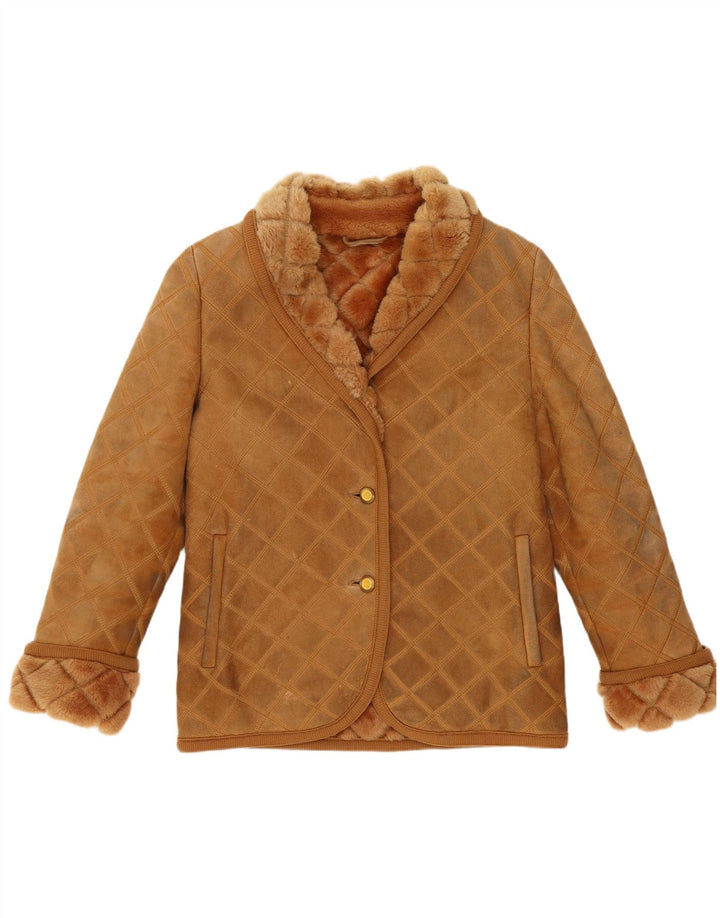 Jachetă din shearling pentru femei Rupp & Taureck Couture UK 14 maro mediu