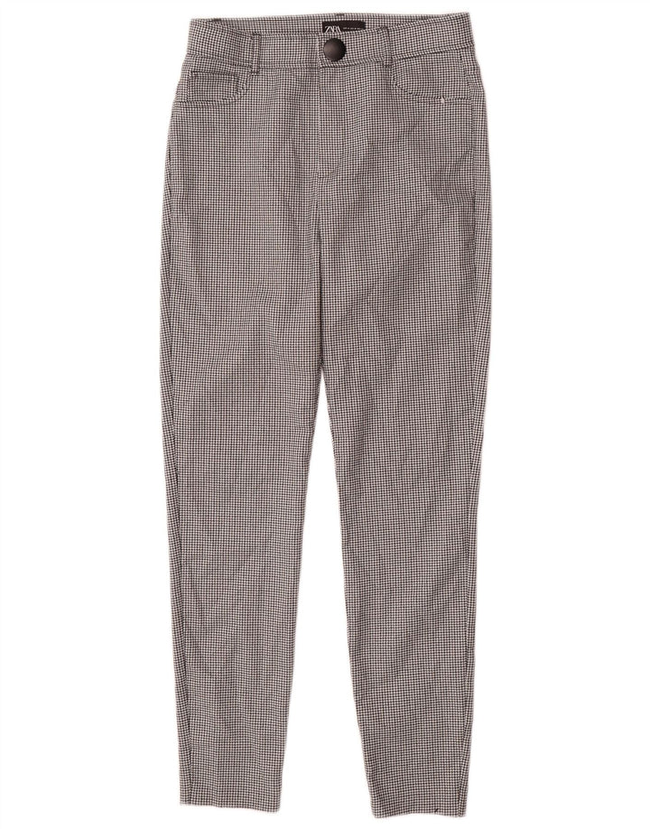 Pantaloni casual slim pentru femei Zara Mediu L28 L27 Negru Houndstooth