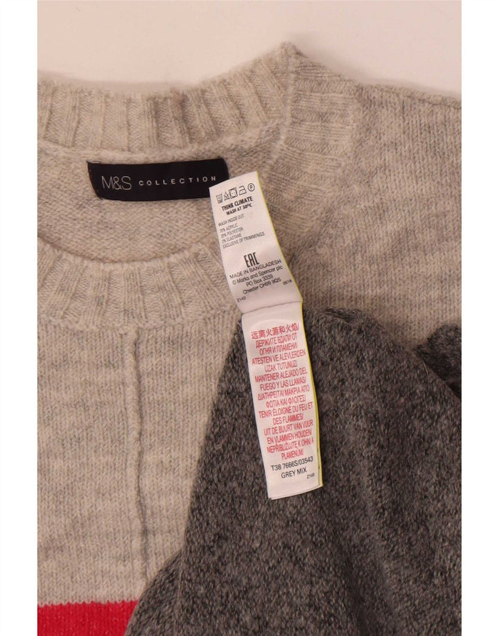 Pulover pentru femei Marks & Spencer cu decolteu triplu UK 14 Gri mediu