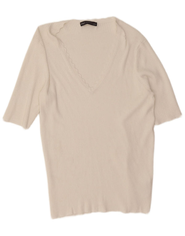 Tricou pentru femei Marks & Spencer Top UK 16 Large White Viscose