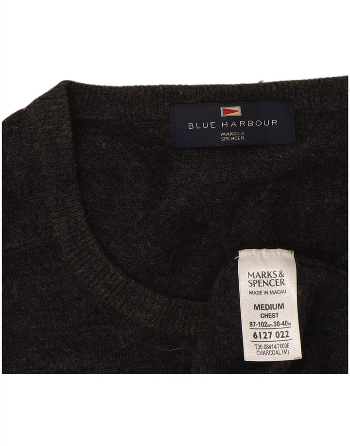 Pulover pentru bărbați Marks & Spencer, cu gât crew, acrilic, gri mediu