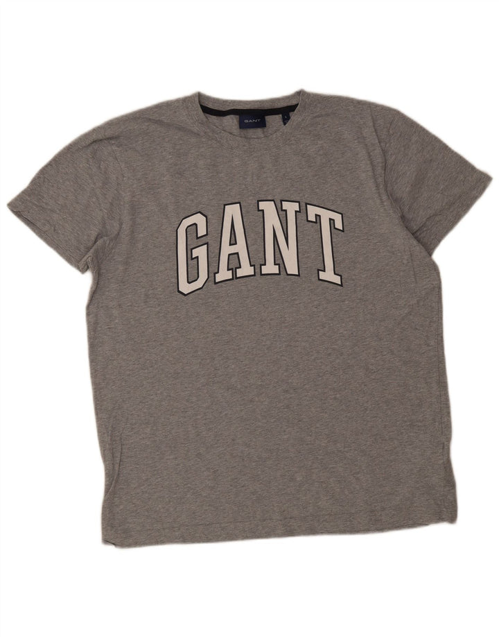 Tricou grafic Gant pentru bărbați Top mare din bumbac gri