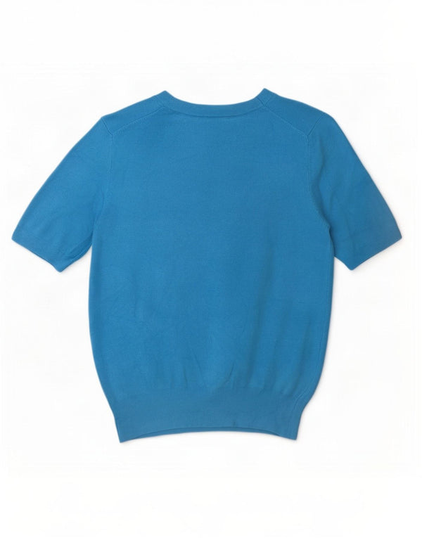 Top tricou pentru femei Zara UK 12 Medium Blue Viscose