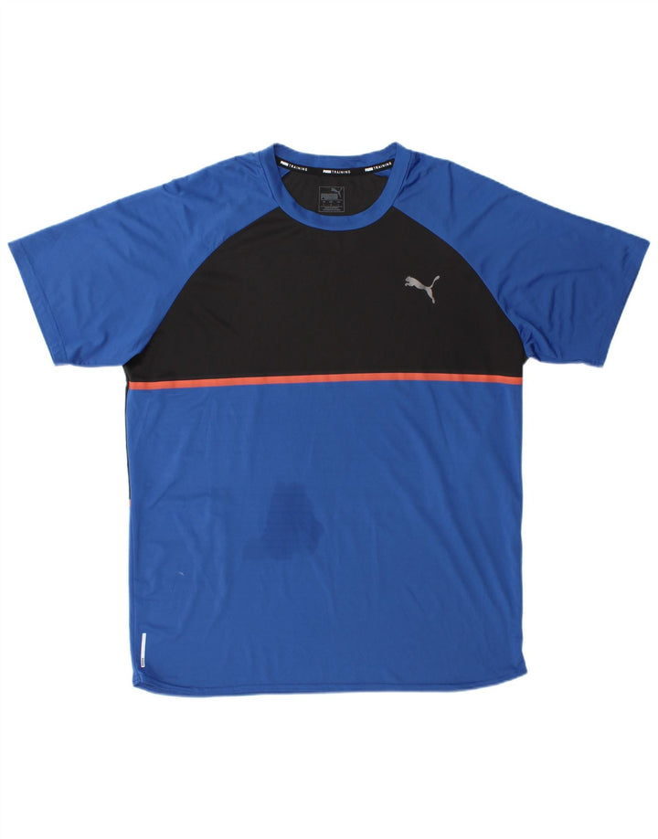 Tricou pentru bărbați Puma Top mare, albastru, poliester color bloc