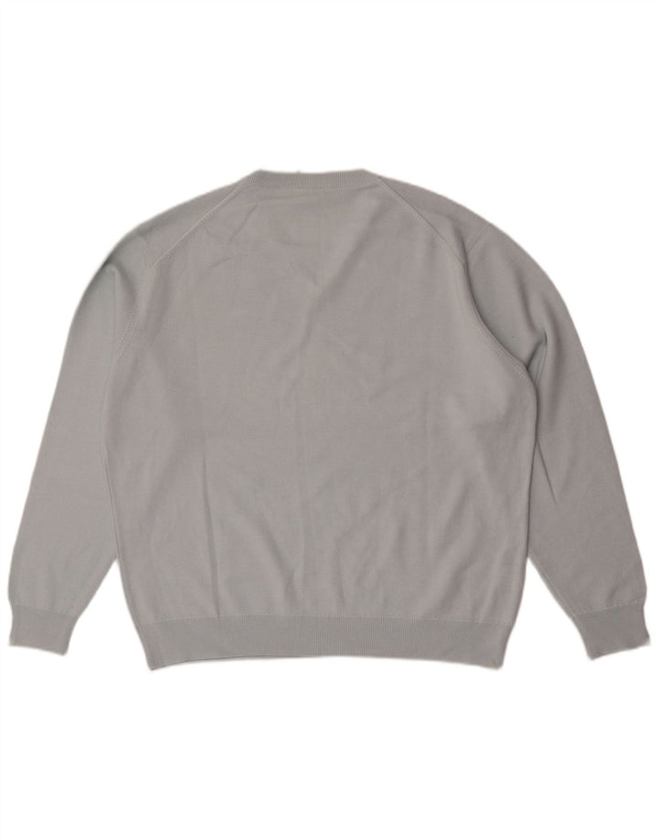 Pulover pentru bărbați Lacoste cu decolteu în V, mărimea 6 XL, lână albastră