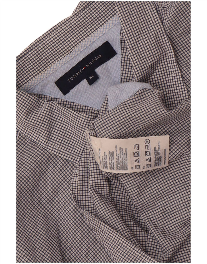 Cămașă pentru bărbați Tommy Hilfiger XL, bumbac cu carouri bleumarin
