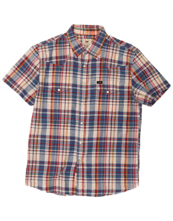 Cămașă Lee pentru bărbați, cu mânecă scurtă, slim fit, din bumbac mediu multicolor cu carouri
