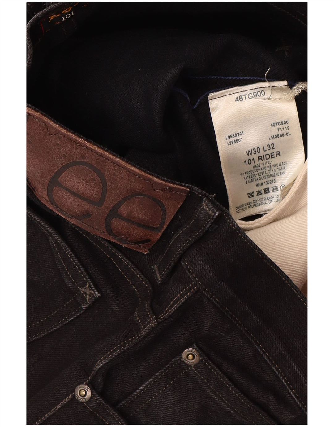 Blugi Lee Rider Straight pentru bărbați W30 L32 bumbac negru