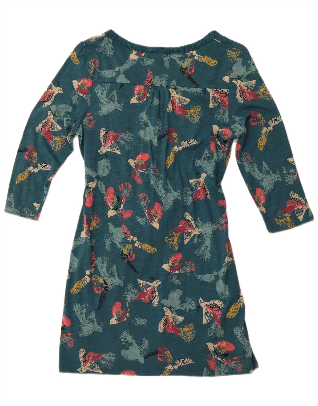 WHITE STUFF Womens Graphic 3/4 Sleeve Sheath Dress UK 12 Medium Green