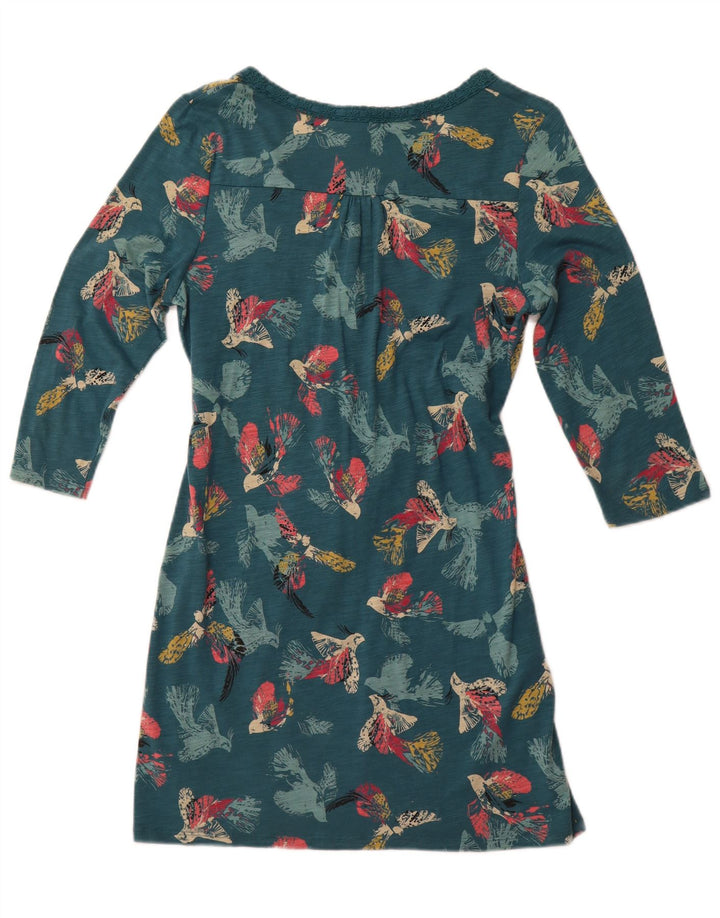 WHITE STUFF Womens Graphic 3/4 Sleeve Sheath Dress UK 12 Medium Green